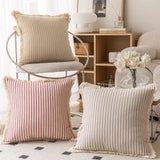Yeknu  1Pcs Striped Throw Pillow Cover Decorative Square Cushion Case for Sofa Home 45x45/50x50/30x50cm Hemp Pillowcase With Tassels