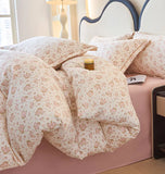 Yeknu Spring and summer pure cotton small fresh four-piece set, bedding sheet quilt cover, cotton student dormitory three-piece set