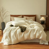Yeknu  Pure cotton three-layer yarn bed four-piece set 100 cotton bedding simple quilt cover bed sheet three-piece bed hat