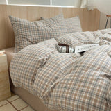 Yeknu Nordic Ins Bedding Set Pure Cotton Duvet Cover Set Skin-Friendly Single Twin Full Queen Size Flat&Fitted Sheets Bed Sheets Set