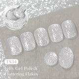 Yeknu  10ml Fluttering Flakes Jelly Gel Polish Semi Permanent Soak Off UV Gel Nail Art Manicure Nail Supplies Vernis