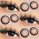 Yeknu  Color Contact Lenses Lenses Brown Pupils Color Contact Lenses for Eyes Green Lens 1 Pair/2pcs Pupils Cosmetic Lens