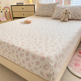 Yeknu Elastic Fitted Sheet Floral Style Bedsheet Soft Bed Cover Home Bed Linen Sheets drap de lit (Pillowcase Need Order)