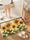 Yeknu  Thiened Anti-Slip Batoom Mat Kitchen Door Entrance Rug Water Absorbent Suower Design Home Decorative Floor Mat