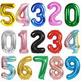 Yeknu  32Inch Number Foil Balloon Rose Gold Silver Digit 0-9 Globos Happy Birthday Party Decor Wedding Anniversary Baby Shower Supplies