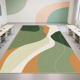 Yeknu  Modern Abstract Art Geometric Curve Rugs Morandi Colour Block Simple Premium Non Slip Wearable Rugs Home Decoration