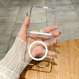Yeknu  for Magsafe Wrist Chain Transparent Case for Samsung Galaxy Z Flip 7 6 5 4 3 ZFlip Bracelet Hard PC Shockproof Ins Korean Cover
