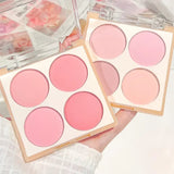 Yeknu  4-color matte blush palette - pinkish purple tones, waterproof, long-lasting natural nude makeup, perfect gift, Korean-style