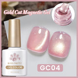Yeknu  Gold Reflective Moonlight Gel Nail Polish Cat Magnetic Aurora Spar Glitter Semi-Permanant Varnish Nail Art Magnetic