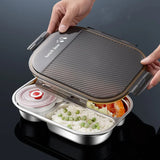 Yeknu  1200ml Portable Stainless Steel 304 Thermal Lunch Box With Insulation Bag Leak-Proof Bento Box Adult Student Food Container
