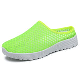 Yeknu  Slippers Summer Men Mesh Breathable Home Indoor Slippers Men women Thick Bottom Slides Fashion Couple Walking Shoes