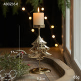 Yeknu  Retro Christmas Wrought Iron Candlestick Star Elk Christmas Tree Candle Holder Merry Christmas New Year Table Ornaments