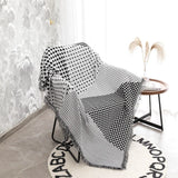 Yeknu  Black and White Sofa Cover Sofa Blanket Sofa Towel Scandinavian Simple Sofa Cover Leisure Blanket Outing Picnic Blanket