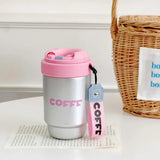 Yeknu  500ml Women'S Letter Double Drink Coffee Cup 316 Stainless Steel Insulated Cup Water Cup Gift Cup For Students
