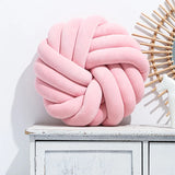 Yeknu  Cream Coffee Knot Pillow Ball Large Decorative Throw Pillows Velvet Round Knotted Pillow for Home Bed Room Couch Decor Office