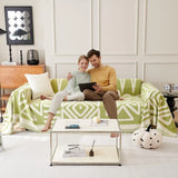 Yeknu  Boho Sofa Covers, Chenille Couch Cover for Dogs Geometric Jacquard Sofa Slipcover Living Room Pet Furniture Protector Washable