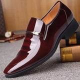 Yeknu  Luxury Business Shoes Men Breathable Patent  Formal Shoes Plus Size Man Office Wedding Flats Male Black