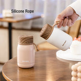 Yeknu  220ml Mini Wood Lid Stainless Steel 304 Thermal Flask Fashion Portable Pocket Coffee Tea Thermal Water Bottle Tumbler