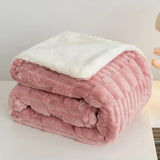 Yeknu  Double Layer Rabbit Arctic Fleece Blanket Flannel Blanket Nap Air Conditioning Throw Blanket Milk Fleece Blanket