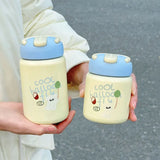 Yeknu  260ml/360ml Cute Stainless Steel 316 Thermal Flask With Straw Leak-Proof Mini Fashion Student Kids Thermal Bottle Travel Tumbler