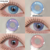 Yeknu  2pcs/pair Beauty Purple Contact Lenses for Eyes Myopia Colored Contact Lenses Natural Blue Lens Fashion Cosplay Pupils