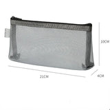 Yeknu  1Pc Clear Mesh Pencil Case Stereoscopic Portable School Supplies Pen Box Bill Storage Bag Zipper Pouch Office Student Pen Bag