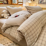 Yeknu  100% Cotton Bedding Set Duvet Cover Set 1 Duvet Cover & 2 Pillow Case Comfort Breathable Twin Full Single Double King 240x220