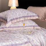 Yeknu 82% lyocell, 8% silk and 10% nylon soft silky flowers digital printing bedding set duvet cover flat/fitted bed sheet pillowcases