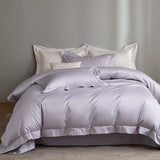 Yeknu 1200TC Egyptian Cotton Luxury Solid Color Hotel Style Satin Silky Bedding Set Duvet Cover Flat/Fitted Bed Sheet Pillowcases 4Pcs