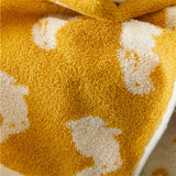 Yeknu Ins Style Rabbits Patter Cotton Towel Soft Knitted Yarn-Dyed Jacquard Face Towel Absorbent Skin-friendly Towel