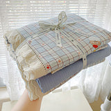Yeknu  Princess Bedding Set Ruffle Lace Quilt Cover Romantic Bedclothes Woman Girls Home Decor Duvet Cover Set Korean Style Floral