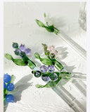 Yeknu  Japanese Style Milk Dessert Bell Orchid Glass Spoon Colorful Transparent Glass Cute Long Handled Coffee Stirring Spoon