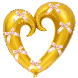 Yeknu  40 inch Large Heart Foil Balloon with Bow, Red Hook Heart Shape For Valentine's Day Wedding Engagement Bachelor's Party Decor