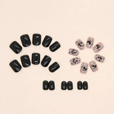 Yeknu  24 PCs Short French Butterfly Nails with 1 Jelly and 1 Nail File