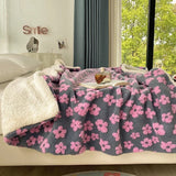 Yeknu  Retro Jacquard  Blended Cover Blanket Multifunctional Sofa Nap Blanket Thick Blanket
