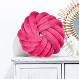 Yeknu  Cream Coffee Knot Pillow Ball Large Decorative Throw Pillows Velvet Round Knotted Pillow for Home Bed Room Couch Decor Office