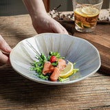 Yeknu  Irregular salad bowl, ceramic conical hat bowl, Chinese gradient artistic conception vegetable bowl, ceramic tableware