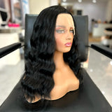 Yeknu  Short Black Curly Bob Wig Loose Deep Wave Synthetic Hair Free Part 13X4 Lace Front Wig Short Wavy Wigs for Women Daily Party