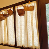 Yeknu  Rustic Fre Lav Semi-Panel Curtain Fabric Door Drape Bedroom Study Room Kitchen Cabinet Partition Blind No Punching Needed