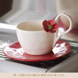 Yeknu  European Style Retro Ceramic Floral Pattern Coffee Cup Plate Creative Mark Water Cup Home Restaurant Decor English Afternoon Tea