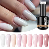 Yeknu  15ml Rubber Base Milky White Jelly Pink Soak Off UV LED Gel Polish Semi Permanent Nail Manicure Varnish