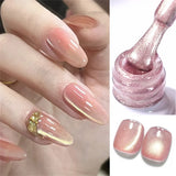 Yeknu  10ml Super Shining Reflective Cat Magnetic Gel Ultra Shine Glitter Red Silver Soak Off UV LED Gel Nail Art Varnish