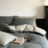 Yeknu High-end Jacquard 100% Cotton Bedding Set Luxury Skin-friendly Duvet Cover Set with Sheets Hygroscopic Breathable Quilt Cover