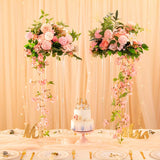 Yeknu  Acrylic transparent cylindrical flower stand vase, 31.5-inch high vase used as centerpiece for wedding tables, birthday parties,