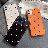 Yeknu  Simple Wave Point Polka-dot Spot Case For iPhone 11 12 13 14 Pro Max Soft TPU Back Cover for iPhone XS Max XR X Shockproof Shell