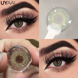 Yeknu  Color Contact Lenses For Eye Cosmetic Black Lens Makeup Beauty Green Eyes Contact Natural Brown Contact Eyes Makeup