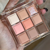 Yeknu  Smoky Black Eye Shadow Palette 9 Colors Black Gray Rose Eyeshadow Lasting Shimmer Eyes Makeup Dark Pressed Glitter Eyeshadow