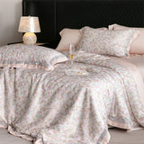 Yeknu 82% lyocell, 8% silk and 10% nylon soft silky flowers digital printing bedding set duvet cover flat/fitted bed sheet pillowcases