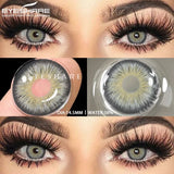 Yeknu  2pcs Colored Contacts Lenses for Eyes Fashion Blue Contact Lens Brown Lenses Gray Pupils Yearly Cosmetic Green Contacts