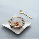 Yeknu  Ice powder bowl creative Japanese bird's nest dessert sugar water white fungus soup tray Phnom Penh cherry blossom glass bowl1Pc